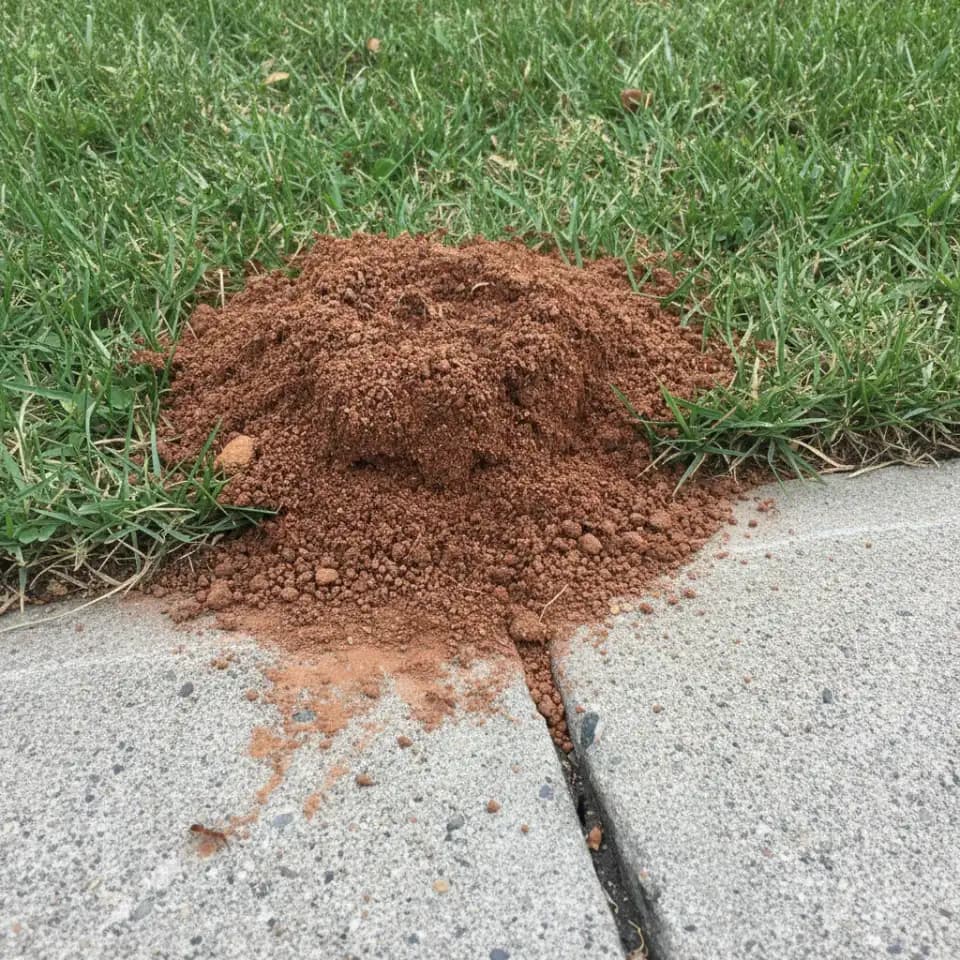 Fire ant mound in a Georgia yard posing risk to families